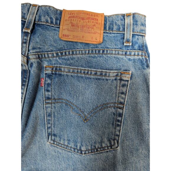 VTG 90s Levis 550 Denim Jeans Women 16L USA Made High Rise Relaxed Fit Tapered - Picture 3 of 6